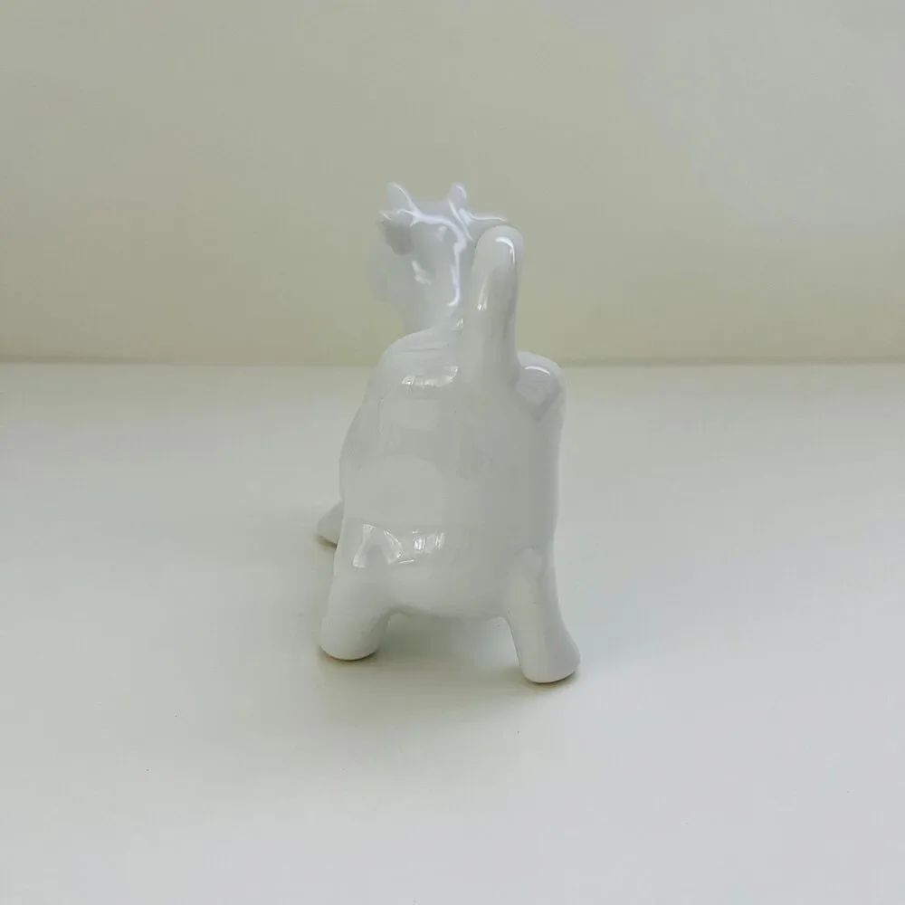 White Ceramic Cow Shaped Milk Cream Serving Pitcher Creamer